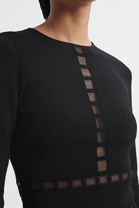 SADIE-MESH LONG-SLEEVED TOP BLACK 5