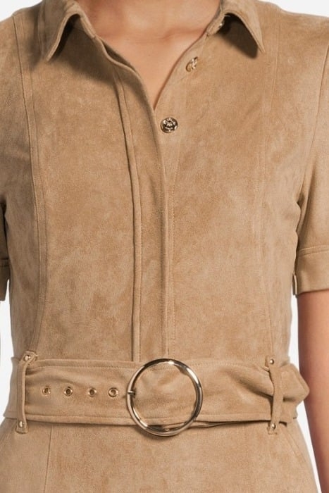 KASIA DRESS TRUFFLE DUST LEATHER MULTI 4