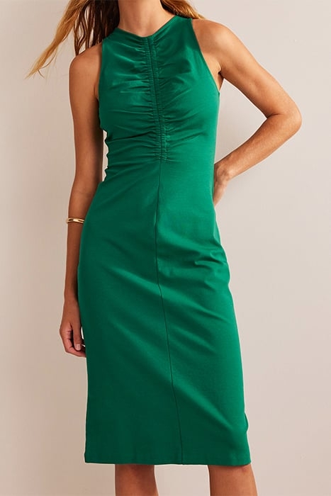 RACER JERSEY MIDI DRESS BRIGHT EMERALD 1