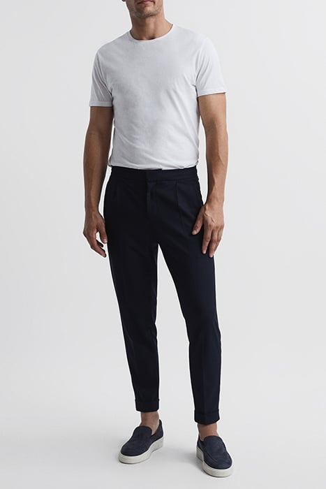 BRIGHTON-PLEATED TAILORED PANTS NAVY 3
