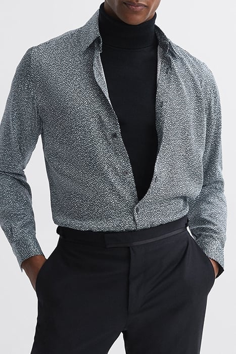 TULUM CASUAL SHIRT NAVY/IVORY 1