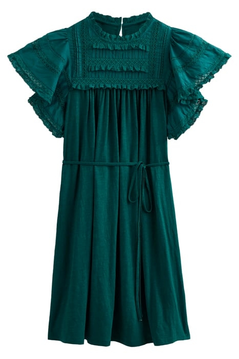 TRIM DETAIL JERSEY MINI DRESS EMERALD NIGHT 3