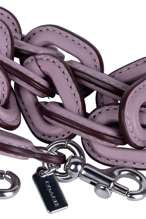 LEATHER COVERED SHORT CHAIN STRAP FADED PURPLE 2