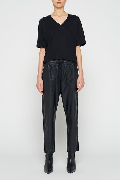 LEATHERLOOK SIDE PANEL JOGGER BLACK 2