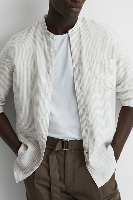 OCEAN CASUAL SHIRT OATMEAL/WHITE 6