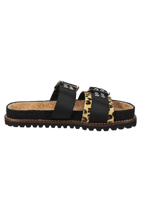 YOSI SANDAL BLACK/PONY LEO PRINT 1