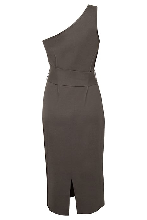LAUREN ONE SHOULDER MIDI KNIT DRESS KHAKI 2