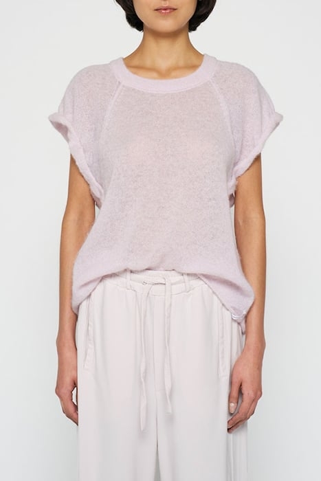 SHORTSLEEVE TOP KNIT PALE LILAC 1