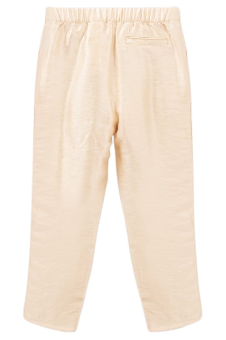 GIRL'S PALE YELLOW SATIN PANTS GOLD 2