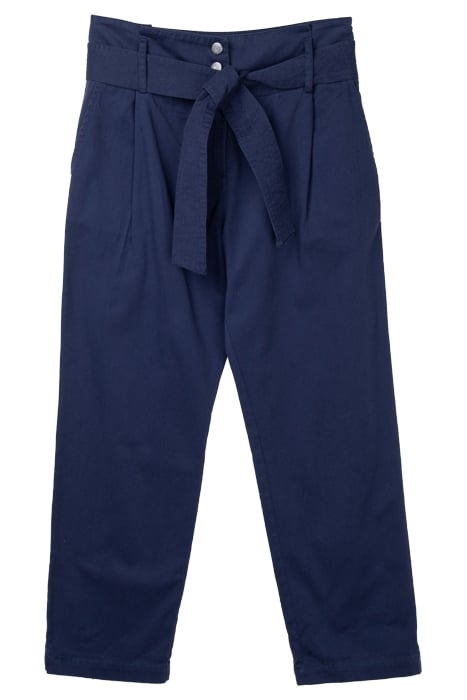 NAVY WIDE-LEG TROUSERS WITH REMOVABLE BELT 4