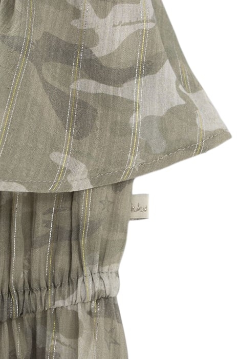 GIRLS’ KHAKI CAMOUFLAGE PRINT DRESS WITH GOLD STRIPES KHAKI 5