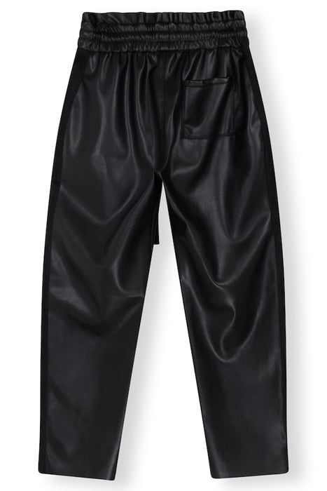 LEATHERLOOK SIDE PANEL JOGGER BLACK 5