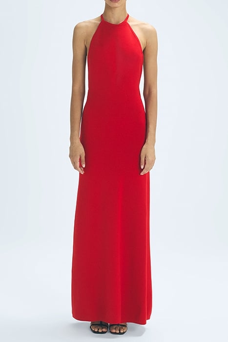 OLIVIA-KNITTED MAXI DRESS RED 1