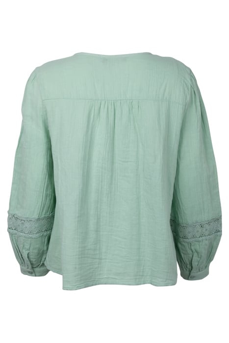 BOHO CHEESECLOTH L/S TOP MINT 2