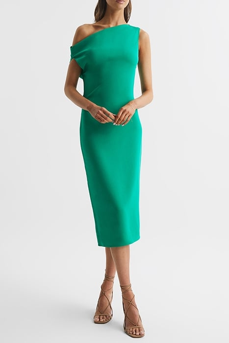 ZARIA-DRAPE DRESS GREEN 1