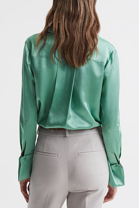 HALEY-SILK BUTTON-DOWN SHIRT AQUA 2