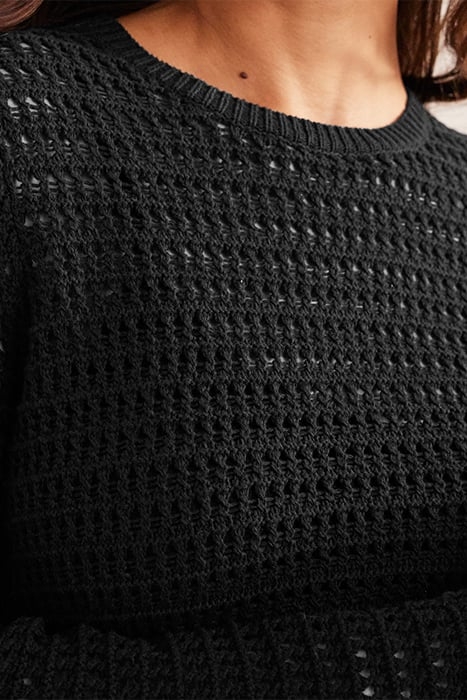 CROCHET KNIT DRESS BLACK 4