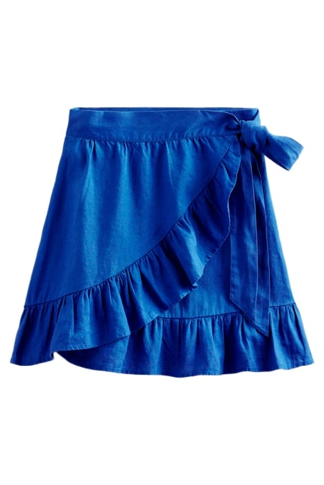 LINEN FLIPPY WRAP SKIRT ISLAND SAPPHIRE 3