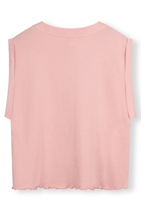 V-NECK TOP FLEECE DUSTY PEACH 5