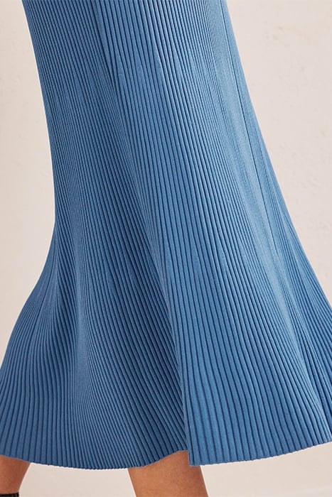 ANGLED EMPIRE KNITTED DRESS PORCELAIN BLUE 5