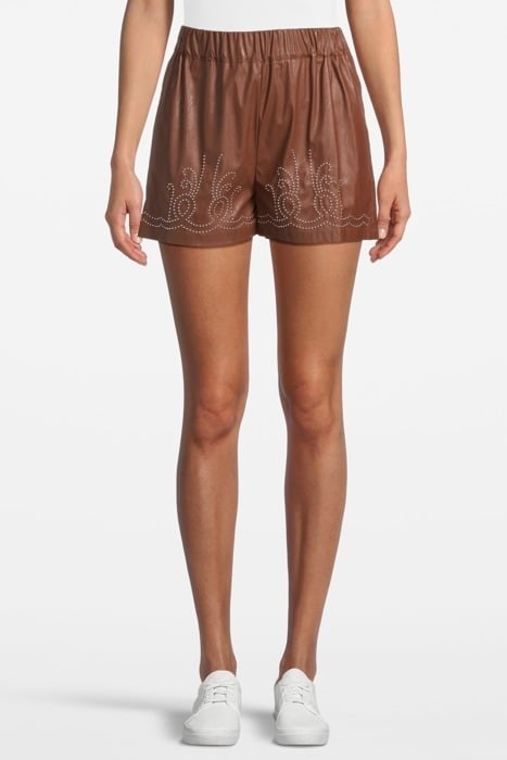 CLINTON SHORTS SIMILPELLE FRIAR BROWN 1
