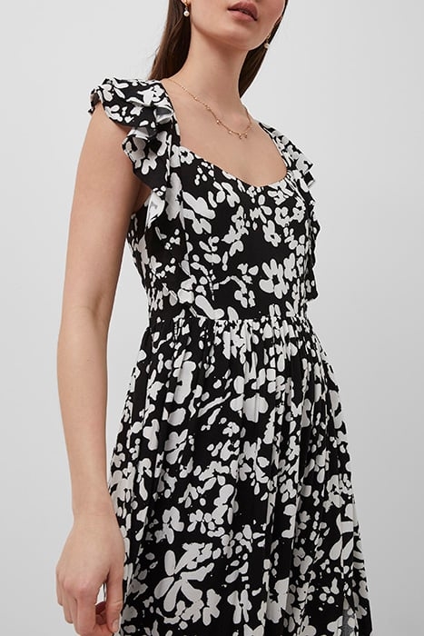 FLORAL DRAPE STRAPPY MAXI DRSS BLACK/SUMMER WHITE 3