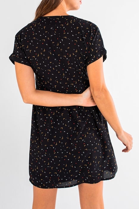 BLACK ARTY MINIMALIST PRINT DRESS BLACK 2
