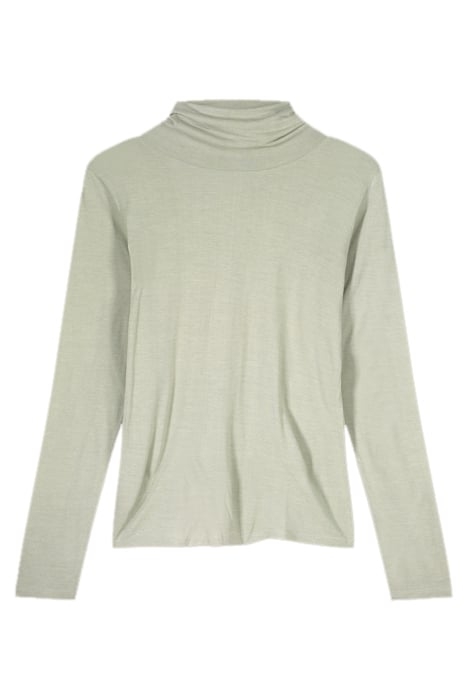 TURTLE NECK TOP VISCOSE WOOL JERSEY GREENS 3