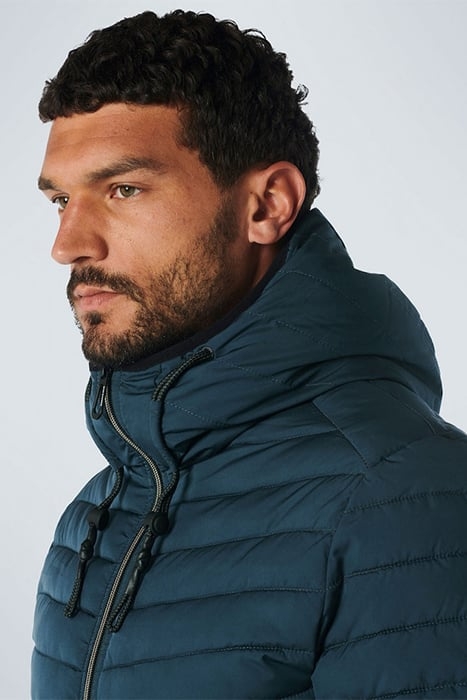 JACKET HOODED SHORT FIT PADDED SHADOW BLUE 6