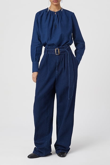 GATHERED TOP SHIRTS & BLOUSES DARK BLUE 3