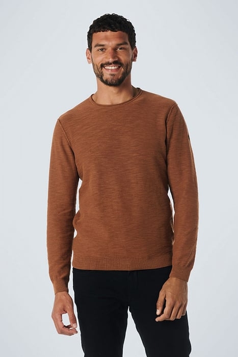PULLOVER CREWNECK GARMENT DYED + STONE WASHED CARAMEL 1