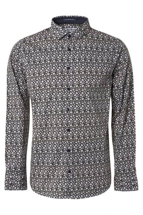 SHIRT STRETCH ALLOVER PRINTED DARK GREEN 1