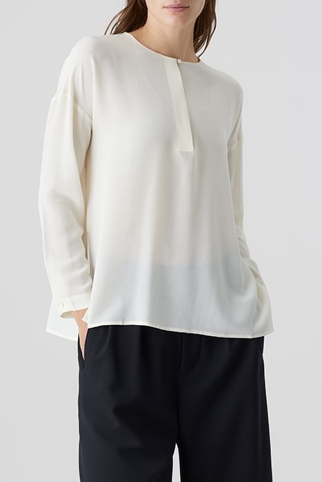 COLLARLESS BLOUSE SHIRTS & BLOUSES IVORY 1