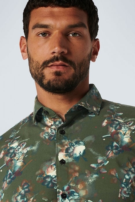 SHIRT STRETCH ALLOVER PRINTED DARK GREEN 6