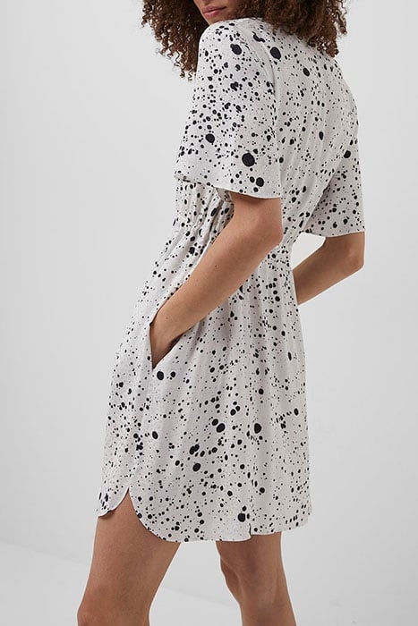 DROPLET DRAPE SHIRT DRESS SUMMER WHITE/BLACK 2