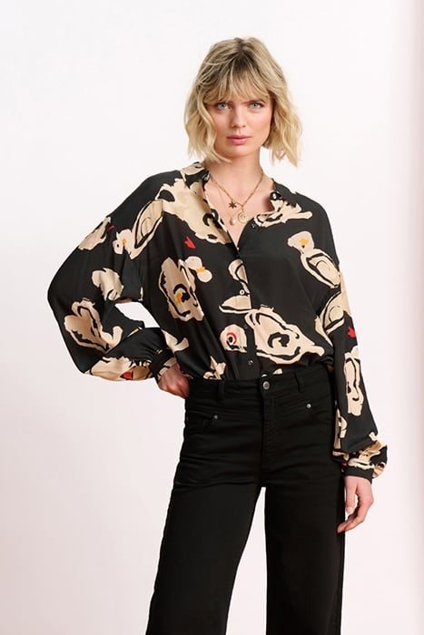 BLOUSE - FLOWER GLORY BLACK 1