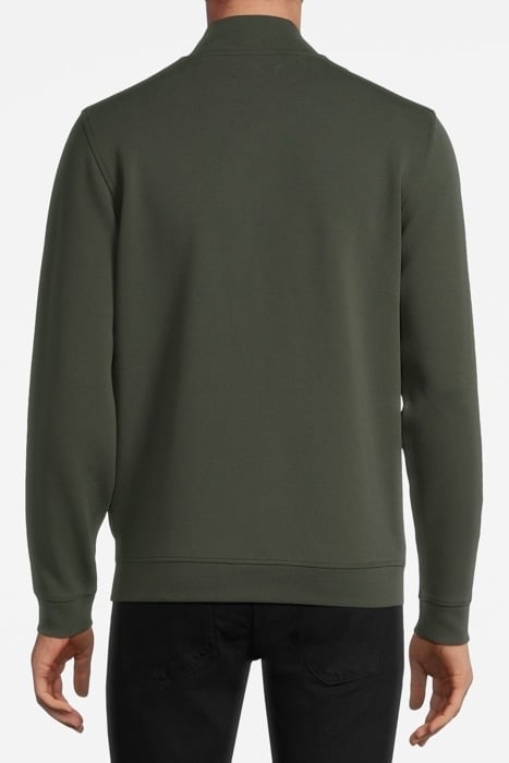 SWEATER FULL ZIPPER 2 COLOURED MELANGE DARK GREEN 2