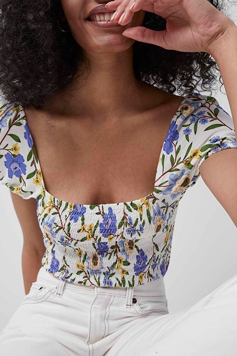 ELOISE MEADW JRSY SQ NCK TOP SUMMER WHITE MULTI 4