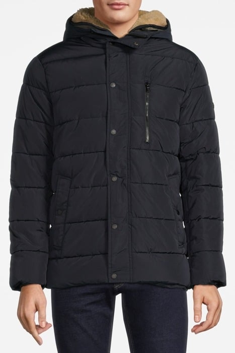 NYLON HOODED BOMBER BLACK IRIS (NAVY) 1