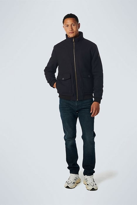 JACKET SHORT FIT WITH WOOL 2 COLOURED TWILL NIGHT 3