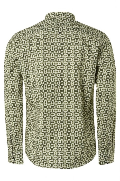 SHIRT STRETCH ALLOVER PRINTED DARK GREEN 5