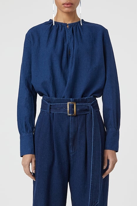 GATHERED TOP SHIRTS & BLOUSES DARK BLUE 1