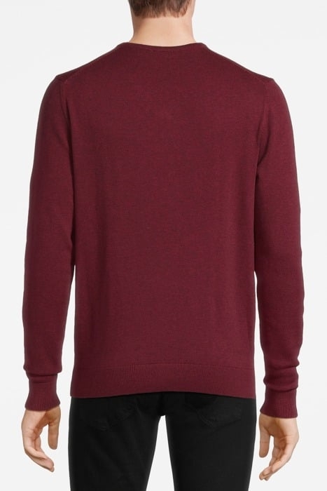 V-NECK COTTON/NYLON/MERINO TAWNY PORT 2