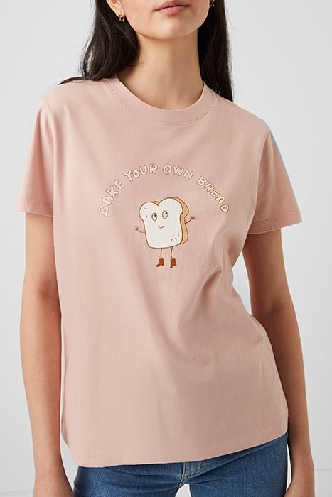 BAKE YOUR OWN BREAD BOYFIT TEE DUSTY PINK 1