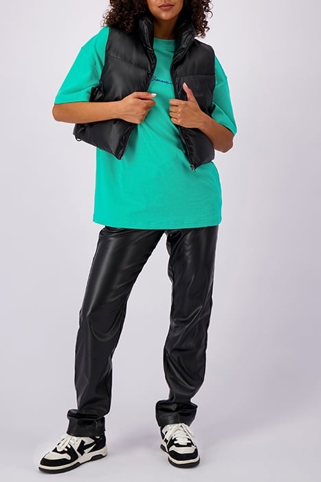 FAUX LEATHER BODYWARMER BLACK 2