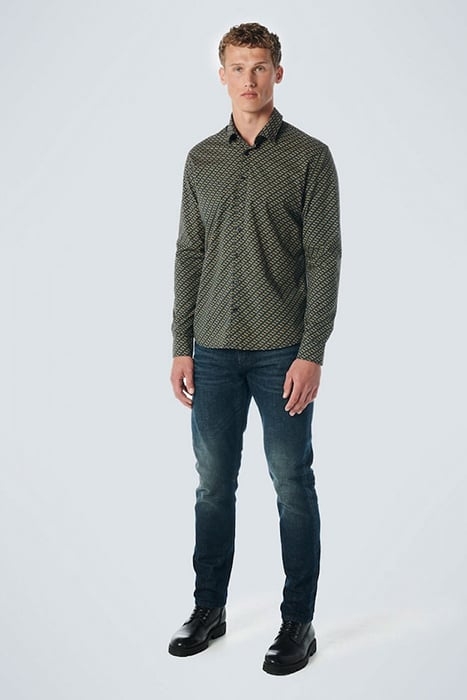 SHIRT STRETCH ALLOVER PRINTED OLIVE 3
