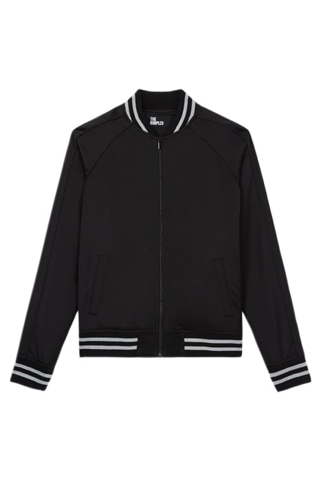 ZIP-UP SWEATSHIRT WITH RIB DETAIL BLACK 1