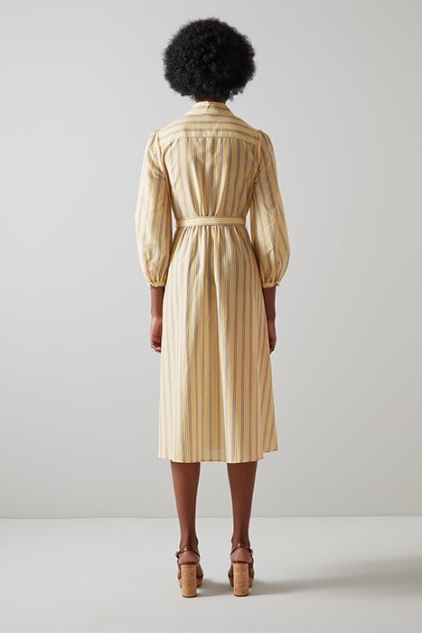 DR AARONS - STRIPED SILK CREAM/YELLOW 2