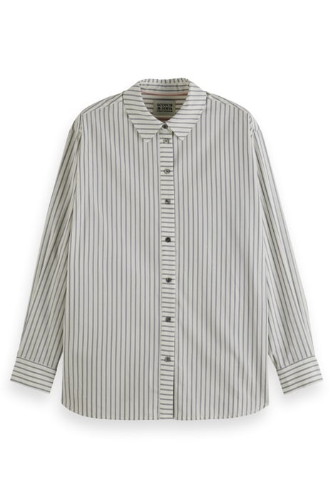 OVERSIZED FIT SHIRT WITH STRIPES DUSTY BLUE ROPE STRIPE 1