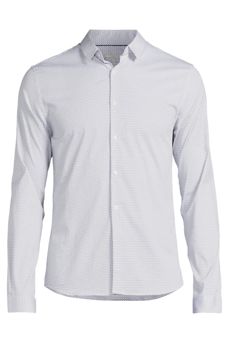 WHITE MINIMALIST PRINT EASY CARE SLIM SHIRT WHITE 3